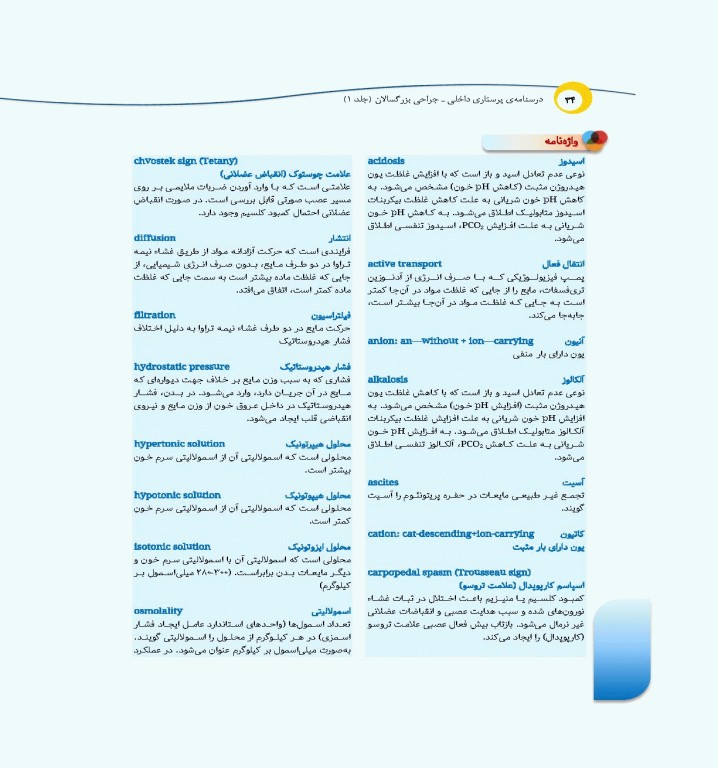 درسنامه‌ی پرستاری داخلی جراحی بزرگسالان و سالمندان جلد1