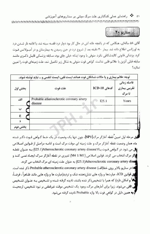 راهنمای عملی کدگذاری علت مرگ مبتنی بر سناریوهای آموزشی