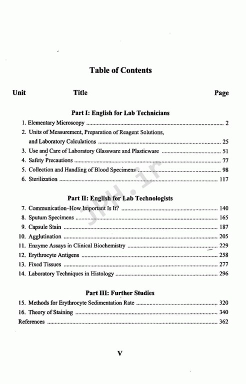 انگلیسی برای دانشجویان رشته علوم آزمایشگاهی English for the Students of Laboratory Technology