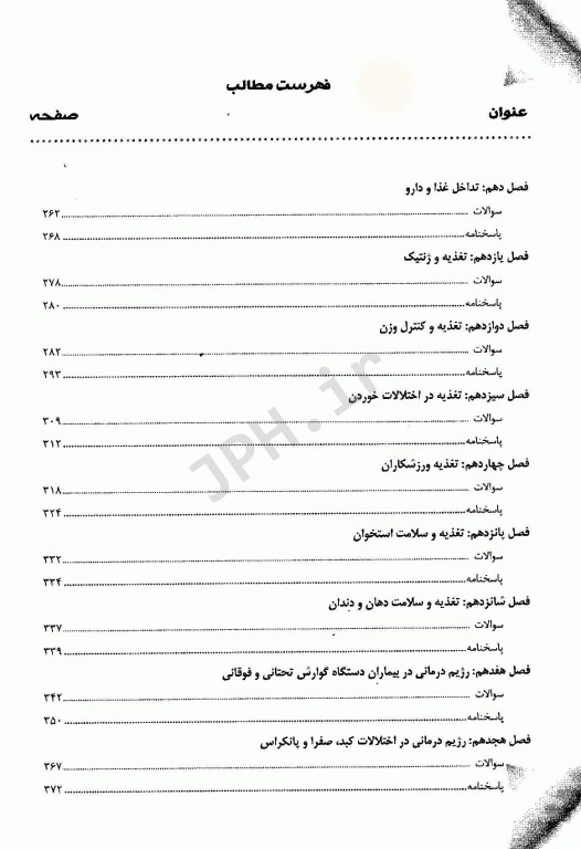 مجموعه سوالات طبقه بندی شده کارشناسی ارشد و دکتری تخصصی TNT تغذیه و رژیم درمانی