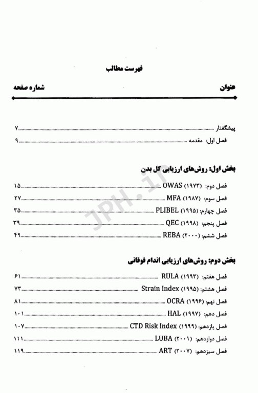 روش‌های ارزیابی ارگونومی راهنمای انتخاب و کاربرد(روش‌های ارزیابی فیزیکی) جلد اول