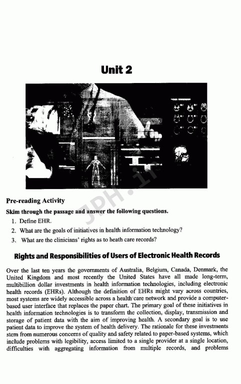 انگلیسی تخصصی مدیریت اطلاعات سلامت
