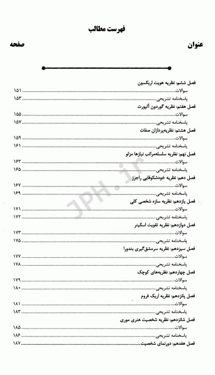 بانک سوالات AGK نظریه‌های شخصیت همراه با پاسخنامه تشریحی