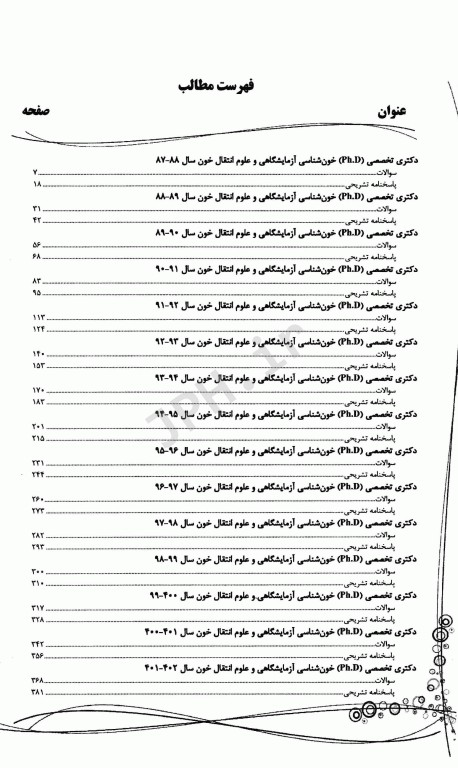 بانک سوالات ده سالانه IQB دکتری خون‌شناسی آزمایشگاهی و علوم انتقال خون
