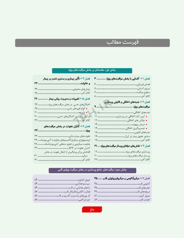 مراقبت‌های جامع پرستاری در بخش‌های مراقبت‌ ویژه قلبی، تنفسی، کلیوی