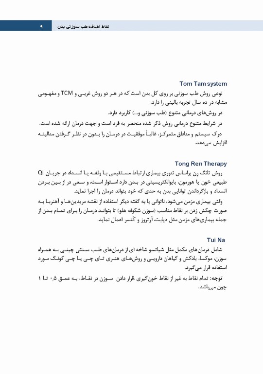 نقاط اضافه طب سوزنی بدن