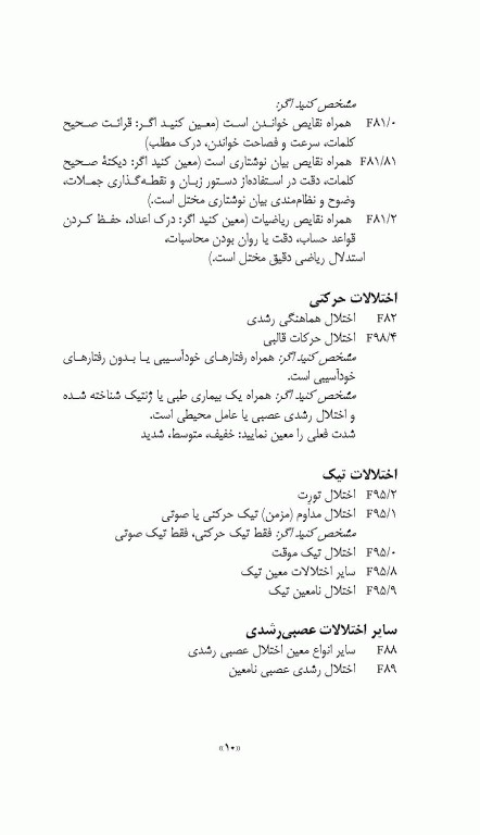 چکیده ملاک‌های تشخیصی DSM-5-TR انجمن روان‌پزشکی آمریکا