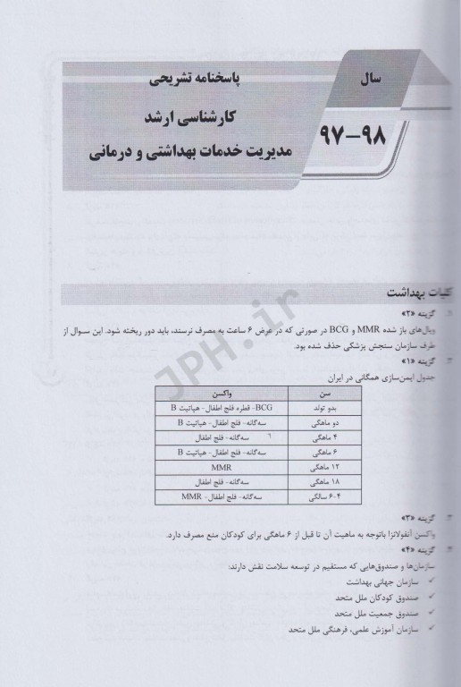 بانک سوالات ده‌سالانه AGK کارشناسی ارشد مدیریت خدمات بهداشتی و درمانی