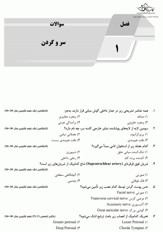 بانک سوالات AGK آناتومی همراه با پاسخ تشریحی