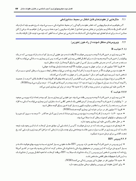 کنترل عفونت در مراقبت‌های اولیه دندانپزشکی