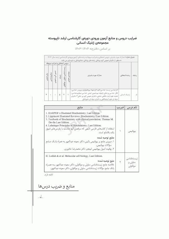 آزمون‌های کنکور ارشد وزارت بهداشت MSE ژنتیک انسانی 2جلدی