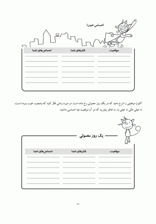 گربه سازگار کتاب کار برنامه مدیریت ترس برای کودکان