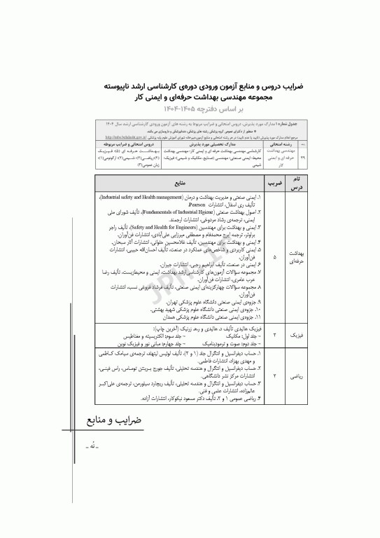آزمون‌های کنکور ارشد وزارت بهداشت MSE مهندسی بهداشت حرفه‌ای مسعود حمه رضایی جلد دوم