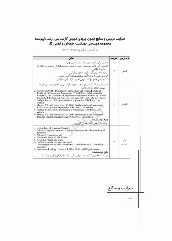 آزمون‌های کنکور ارشد وزارت بهداشت MSE مهندسی بهداشت حرفه‌ای مسعود حمه رضایی 2جلدی