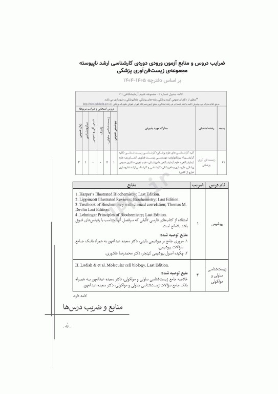 آزمون‌های کنکور ارشد وزارت بهداشت MSE بیوتکنولوژی پزشکی جلد دوم