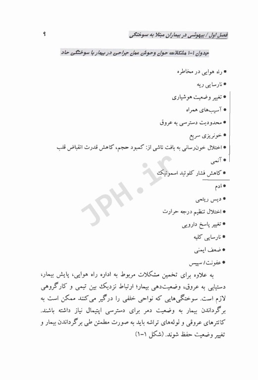 اداره بیهوشی در بیماران مبتلا به سوختگی