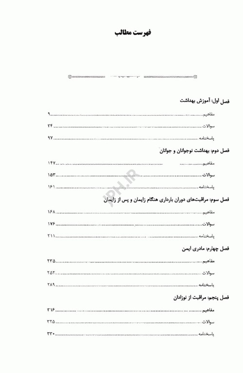 بانک سوالات AGK بهداشت تغذیه مادر و کودک تنظیم خانواده