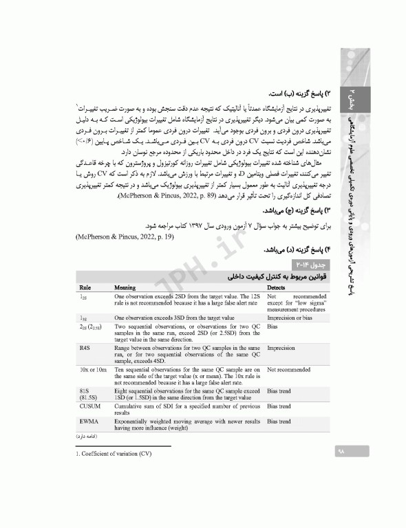 بانک آزمون دوره تکمیلی تخصصی علوم آزمایشگاهی جلد1 کلیات علوم آزمایشگاهی