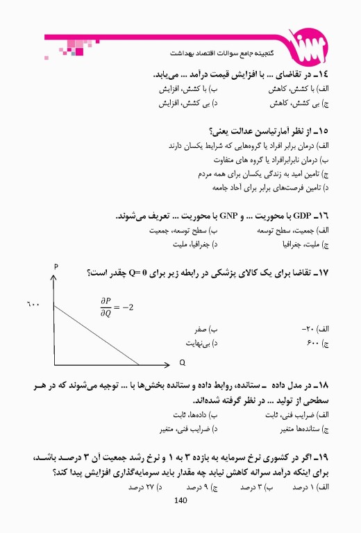 گنجینه جامع سوالات کارشناسی ارشد و دکتری اقتصاد بهداشت