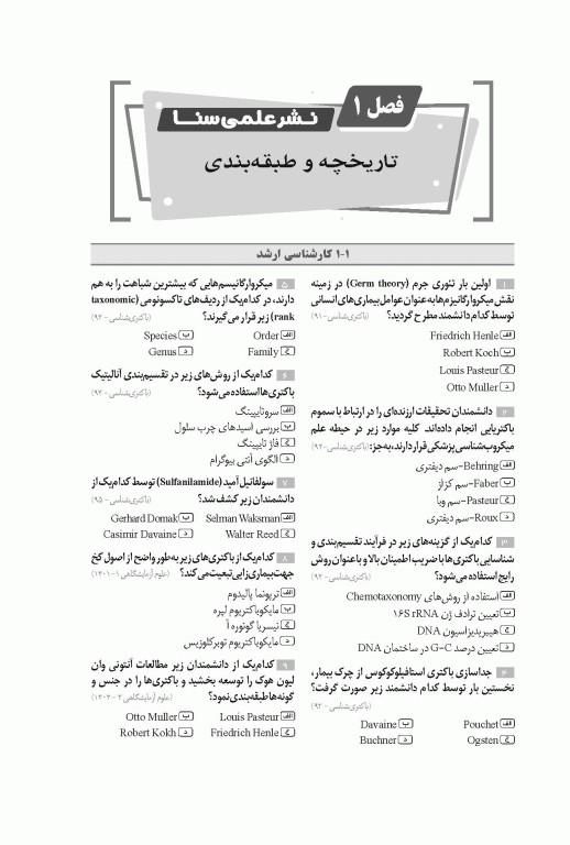 گنجینه جامع سوالات باکتری شناسی پزشکی با پاسخ تشریحی