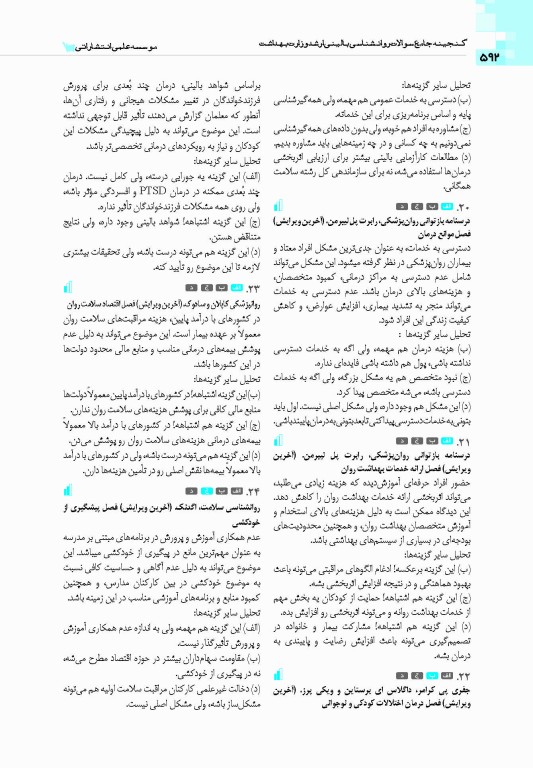 گنجینه جامع سوالات روان‌شناسی بالینی وزارت بهداشت 1404