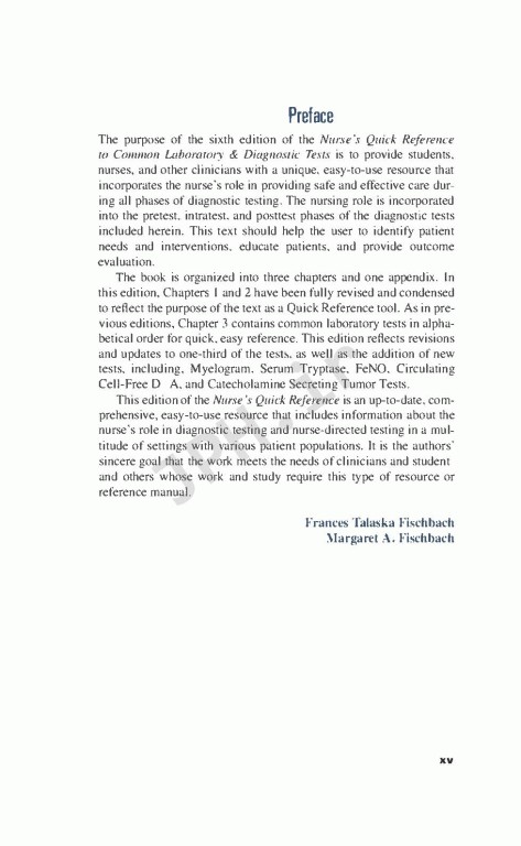 رفرنس سریع پرستاری تست‌های تشخیصی و آزمایشگاهی | nurses Quick Reference to Common Laboratory & Diagnostic Tests
