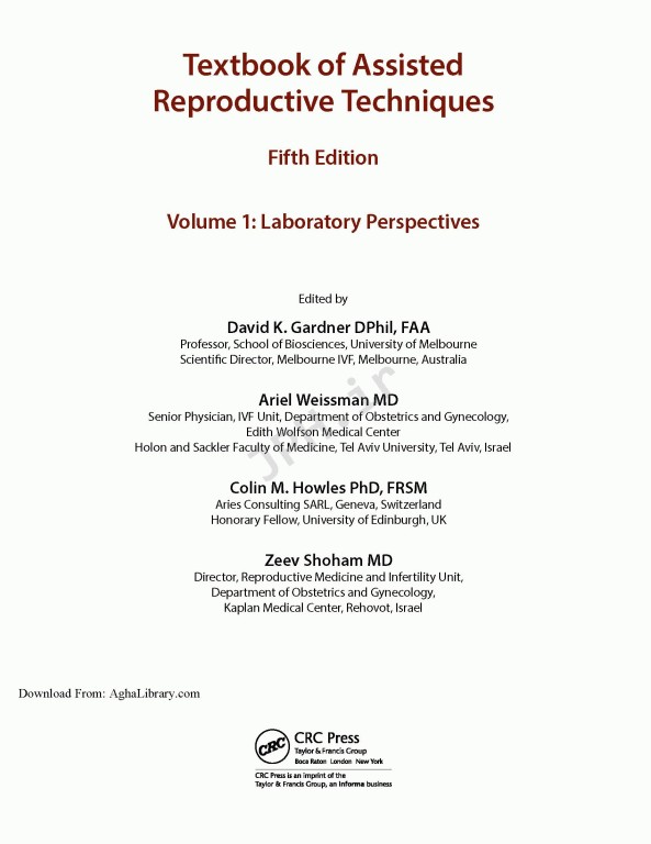 ﻿کتاب درسی روش‌های کمک باروری 2018 دو جلدی Textbook of Assisted Reproductive Techniques