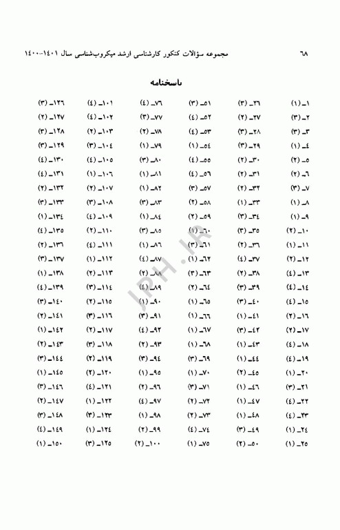 مجموعه سوالات کنکور ارشد و دکترا میکروب‌شناسی (باکتری)