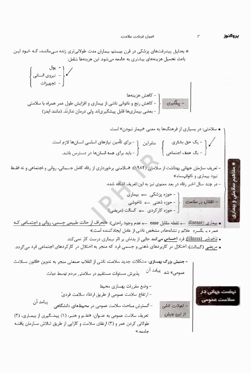 درسنامه علوم پایه پزشکی پروگنوز اصول خدمات سلامت 1404