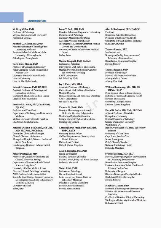 اصول شیمی بالینی و روش‌های تشخیص مولکولی 2019  | Tietz Fundamentals of Clinical Chemistry and Molecular Diagnostics 8th Edition