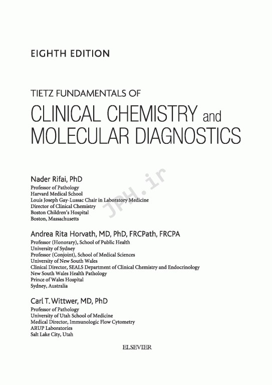 اصول شیمی بالینی و روش‌های تشخیص مولکولی 2019  | Tietz Fundamentals of Clinical Chemistry and Molecular Diagnostics 8th Edition