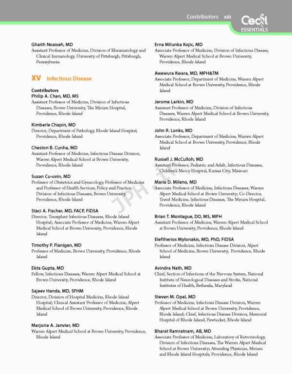 مبانی طب داخلی سسیل 2016 بیماری‌های عفونی | Andreoli and Carpenter's Cecil Essentials of Medicine 9th Edition
