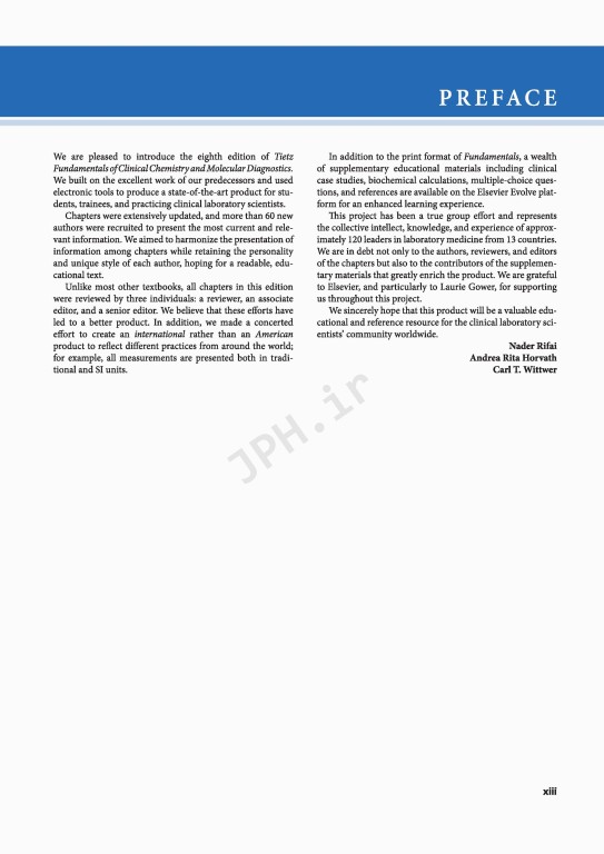 اصول شیمی بالینی و روش‌های تشخیص مولکولی 2019  | Tietz Fundamentals of Clinical Chemistry and Molecular Diagnostics 8th Edition