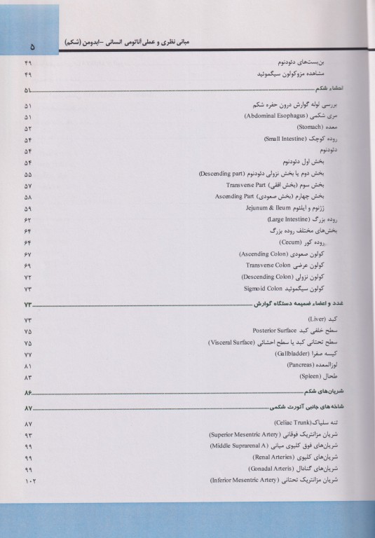 مبانی نظری و عملی آناتومی انسانی ابدومن (شکم)