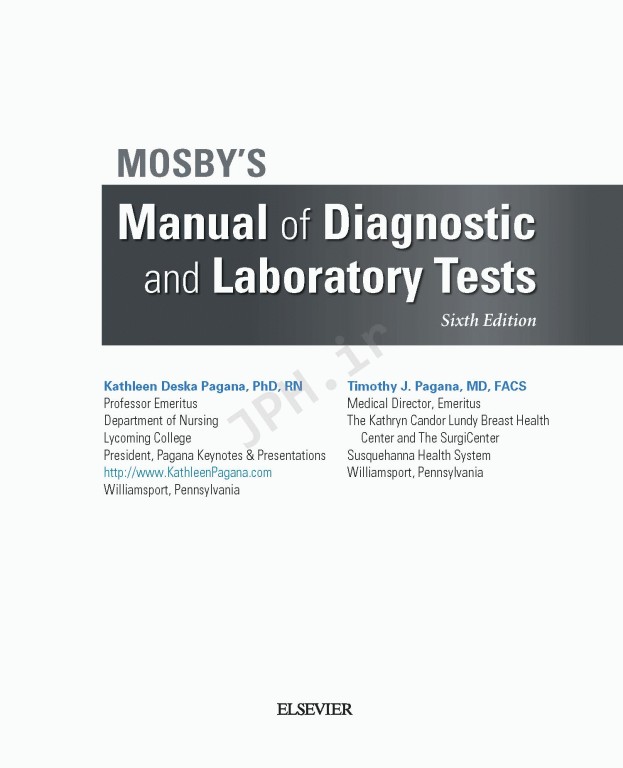 مرجع کامل تست های تشخیصی و آزمایشگاهی پاگانا 2018 | Manual of Diagnostic and Laboratory Tests 6th Edition