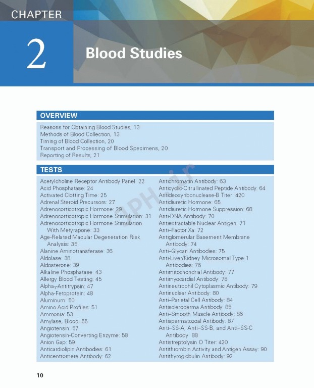 مرجع کامل تست های تشخیصی و آزمایشگاهی پاگانا 2018 | Manual of Diagnostic and Laboratory Tests 6th Edition