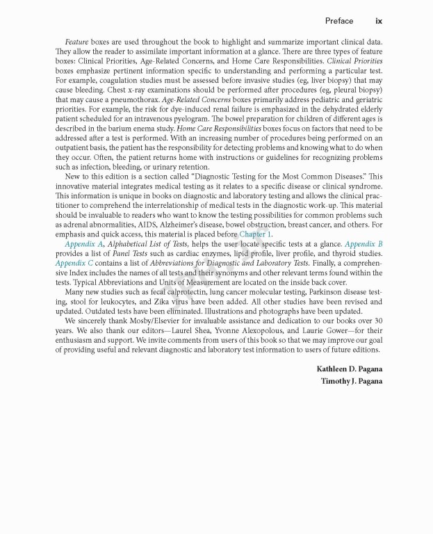 مرجع کامل تست های تشخیصی و آزمایشگاهی پاگانا 2018 | Manual of Diagnostic and Laboratory Tests 6th Edition