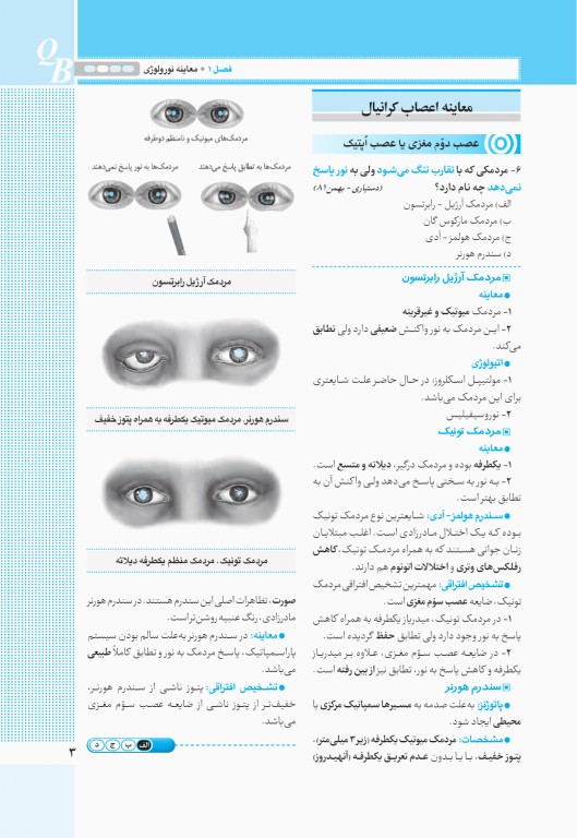 آزمون‌های تمرینی QB مغز و اعصاب تالیف دکتر کامران احمدی