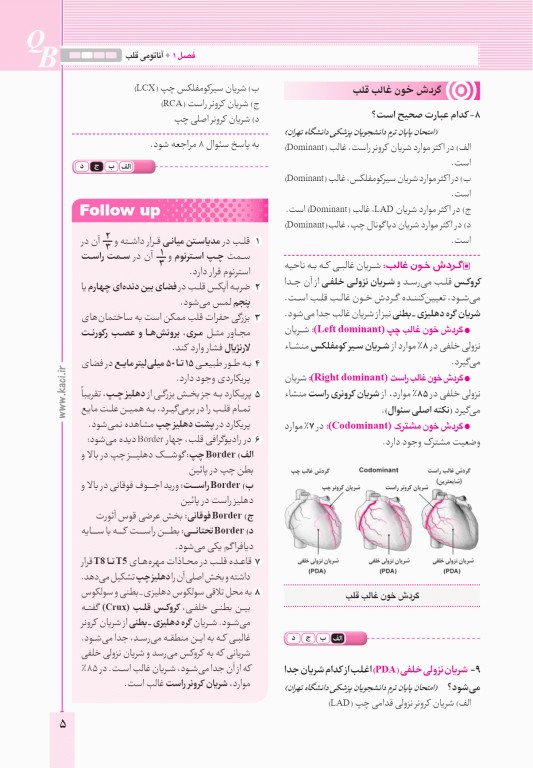 آزمون‌های تمرینی QB قلب و عروق تالیف دکتر کامران احمدی