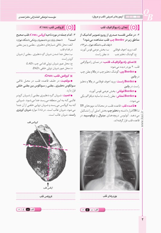 آزمون‌های تمرینی QB قلب و عروق تالیف دکتر کامران احمدی