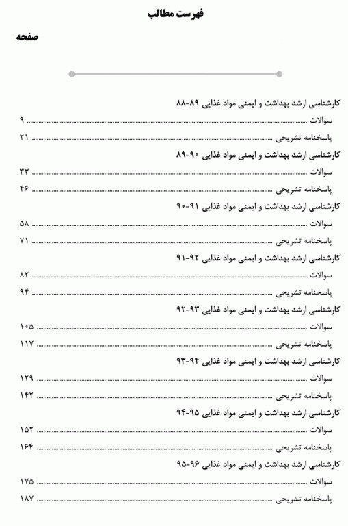بانک سوالات ده سالانه AGK کارشناسی ارشد بهداشت و ایمنی مواد غذایی