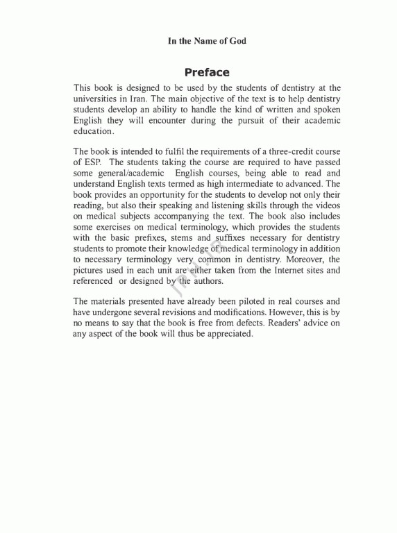 انگلیسی تخصصی دندانپزشکی دانشگاه علوم پزشکی شیراز | English for the Students of Dentistry