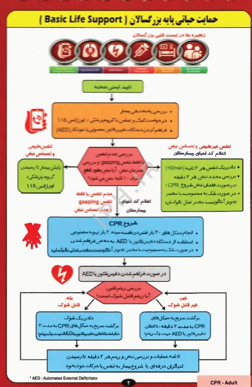 راهنمای جیبی احیای قلبی ریوی CPR 2025