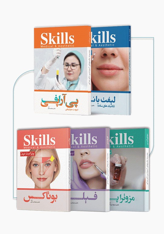 مجموعه 5جلدی آموزشی SKILLS تزریقات زیبایی دکتر بیدکی