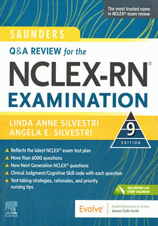 مرور پرسش و پاسخ ساندرز برای آزمون RN ویرایش نهم 2024 | Saunders Q & A Review for the NCLEX-RN Examination