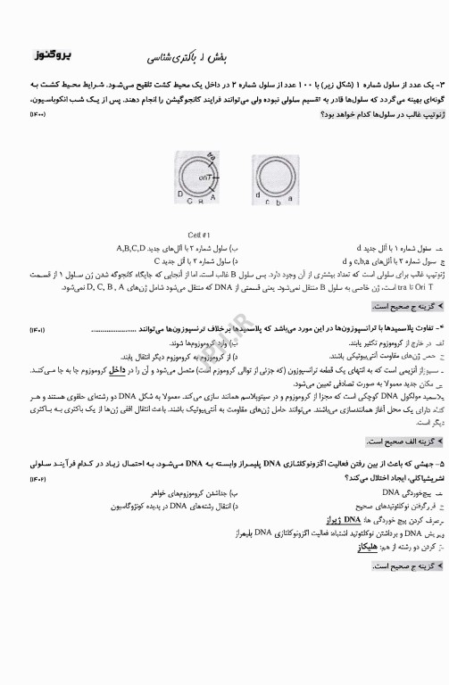 گنجینه سوالات پروگنوز لیسانس به پزشکی عفونی (باکتری‌شناسی، ویروس‌شناسی، انگل‌شناسی، قارچ‌شناسی) 1405