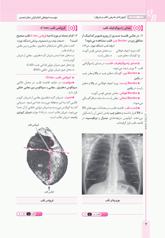 آزمون‌های تمرینی QB قلب و عروق تالیف دکتر کامران احمدی
