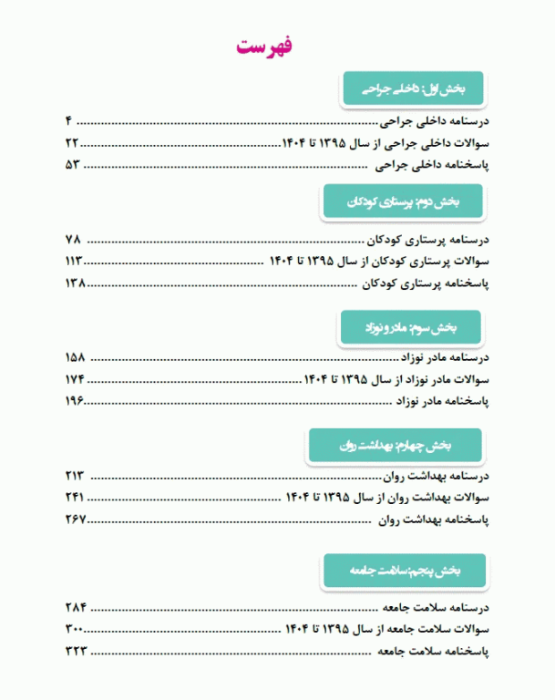 مجموعه سوالات و خلاصه دروس EQB استخدامی پرستاری